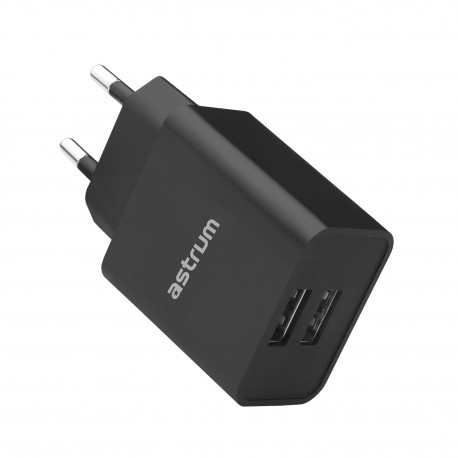 Pro Dual U24 12W 2.4A Dual USB Fast Travel Charger – Black